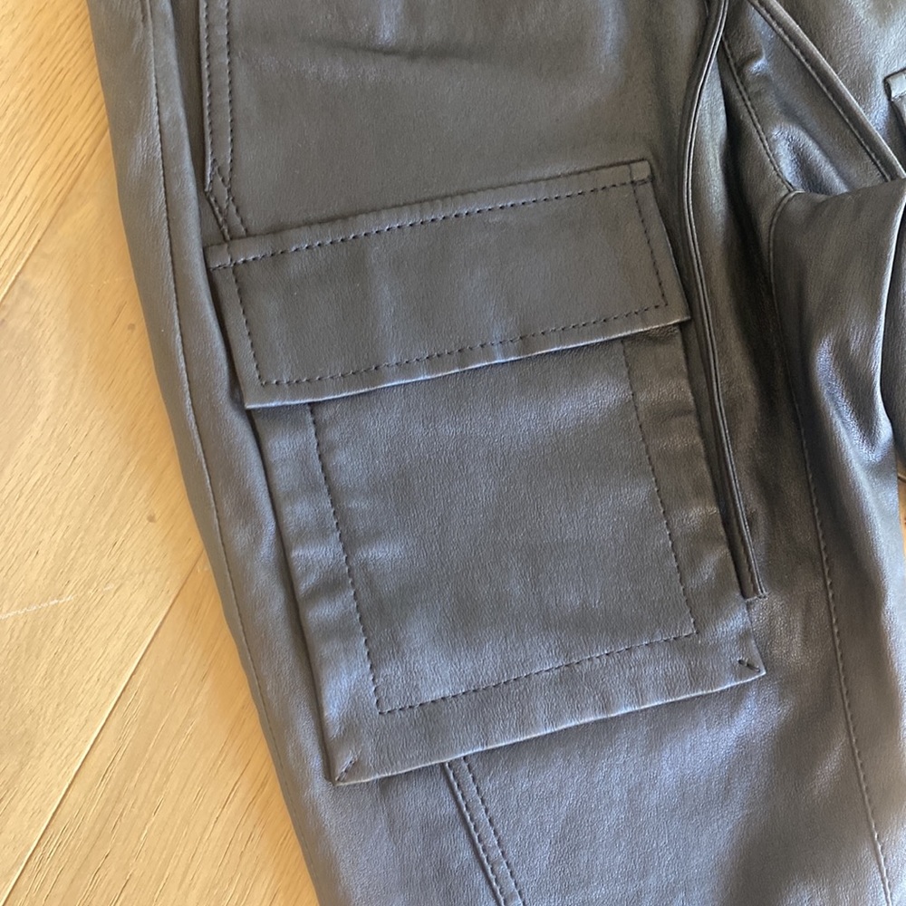 Manning Cartell Leather Drawstring Joggers - Cargo Pants black - USA size 4 - Picture 5 of 10